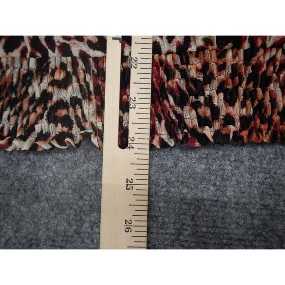 Apt 9 Blouse Top Women's Plus Size‎ 3X Leopard Print Cap Sleeve V-Neck Henley - Picture 8 of 8